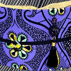 『送料無料キャンペーン中！』 アフリカ布名古屋帯・パープル　限定1本 3枚目の画像