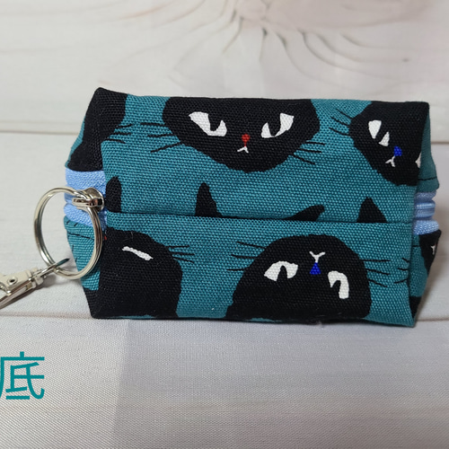ハンドメイド ナスカンつきミニファスナーポーチ 小物入れ カギ入れ