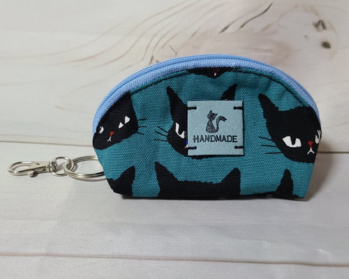 ハンドメイド ナスカンつきミニファスナーポーチ 小物入れ カギ入れ