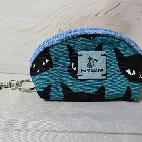 ハンドメイド ナスカンつきミニファスナーポーチ 小物入れ カギ入れ