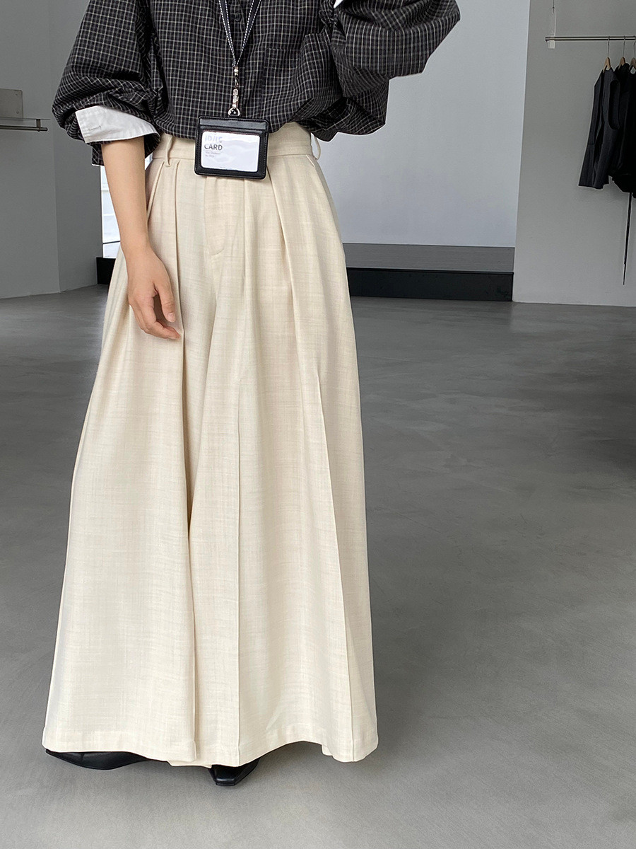 秋新作レディースハイウエスト プリーツ加工 ワイドレギンス【返品・交換可】品質最優先25-441