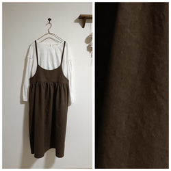 綿スペックワンピースカーキブラウン 1枚目の画像