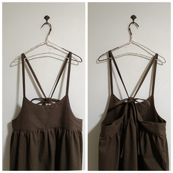 綿スペックワンピースカーキブラウン 4枚目の画像