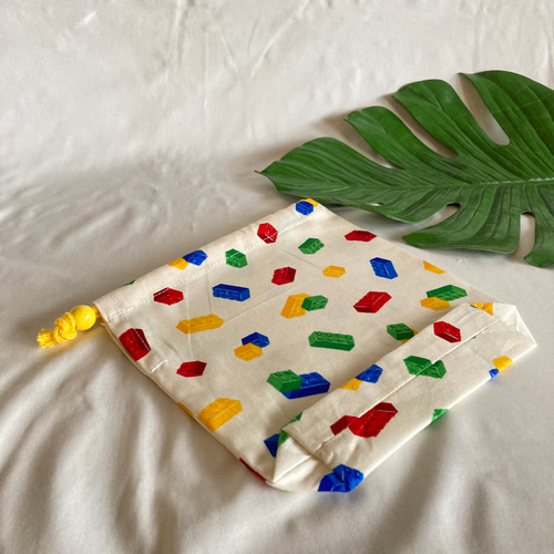 オーダーOK】入園入学ランチョンマット巾着☆レゴ風ブロックおもちゃ