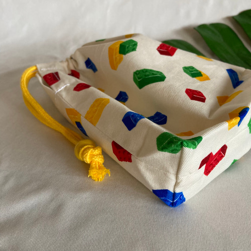 オーダーOK】入園入学ランチョンマット巾着☆レゴ風ブロックおもちゃ