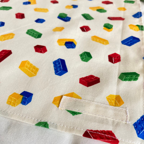 オーダーOK】入園入学ランチョンマット巾着☆レゴ風ブロックおもちゃ