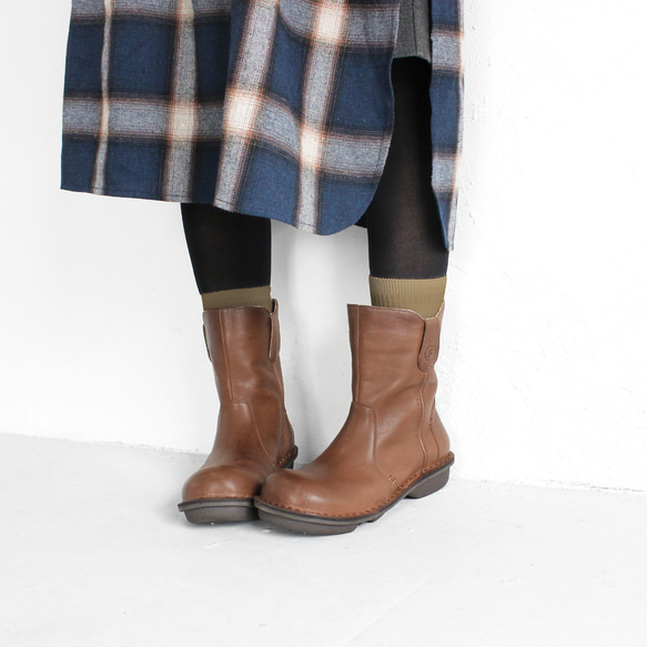 本革ペコスブーツ ミドル丈 ロングブーツ ステッチダウンシリーズ R-アール-RL-08- 当店限定販売 4枚目の画像