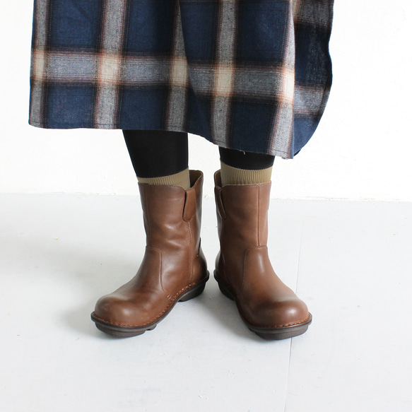 本革ペコスブーツ ミドル丈 ロングブーツ ステッチダウンシリーズ R-アール-RL-08- 当店限定販売 3枚目の画像