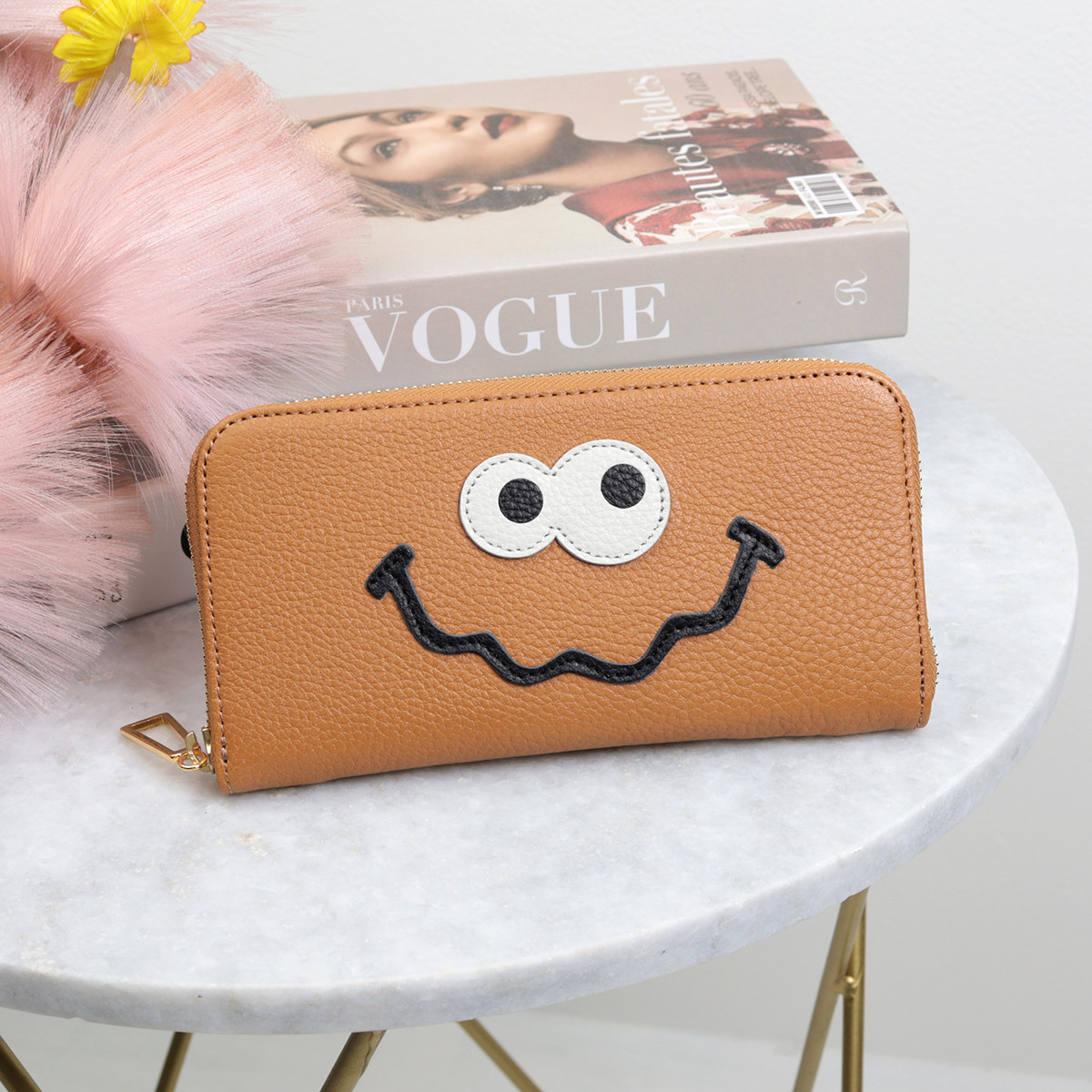 【キャメル/キョロメ長財布】思わず誰かに見せたくなるモンスター財布/長財布【キョロメver.】