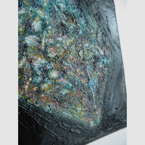 送料無料][匿名配送] 一点もの 水晶 鉱石 宝石 油絵 油彩 絵 絵画 南雲