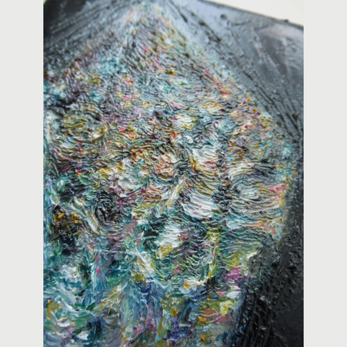 送料無料][匿名配送] 一点もの 水晶 鉱石 宝石 油絵 油彩 絵 絵画 南雲