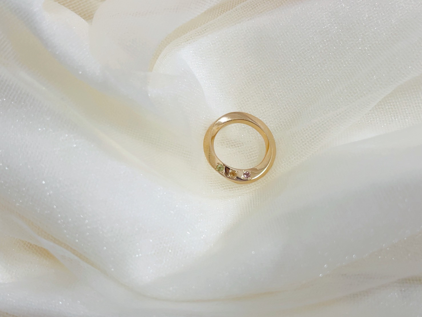 ベビーリングBaby ring K18,K10 ストーン3石