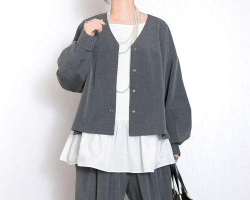 JURGEN LEHL ジャケット ライトグレー 新品未使用♡ 数量限定】即納 フォーマルにもカジュアルにも◎大人のゆったりライト