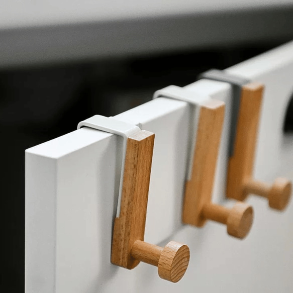 木製ドアハンガー 収納フック 2枚目の画像