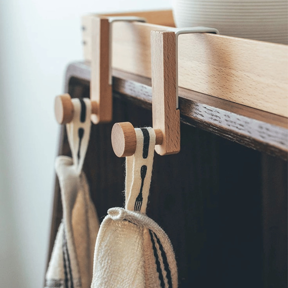 木製ドアハンガー 収納フック 1枚目の画像