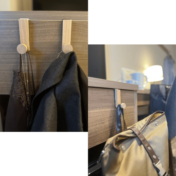 木製ドアハンガー 収納フック 8枚目の画像