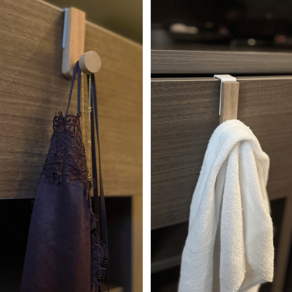 木製ドアハンガー 収納フック 7枚目の画像