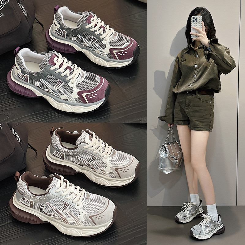 新作レディーススニーカー・厚底軽量・通気性快適 W494