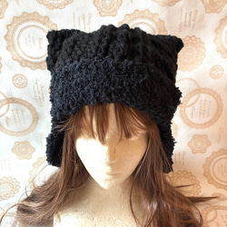 再販】防寒・グラニーモチーフのニットフード☆被るだけのバラクラバ