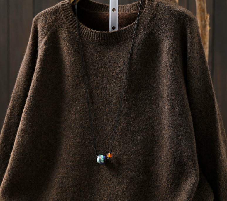 受作｜綿 ニットセーター ふんわり 柔らかい ニット カジュアルトップス  オーバーサイズ 春秋