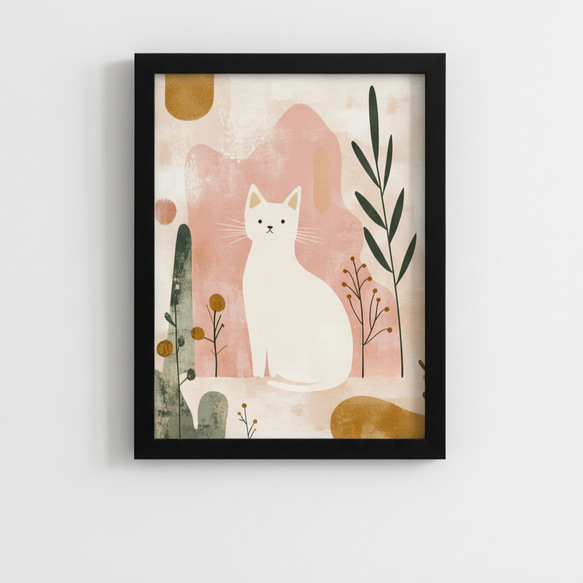 こちらを見つめる猫｜北欧風｜AIアート｜半光沢フォト紙 イラスト kuma