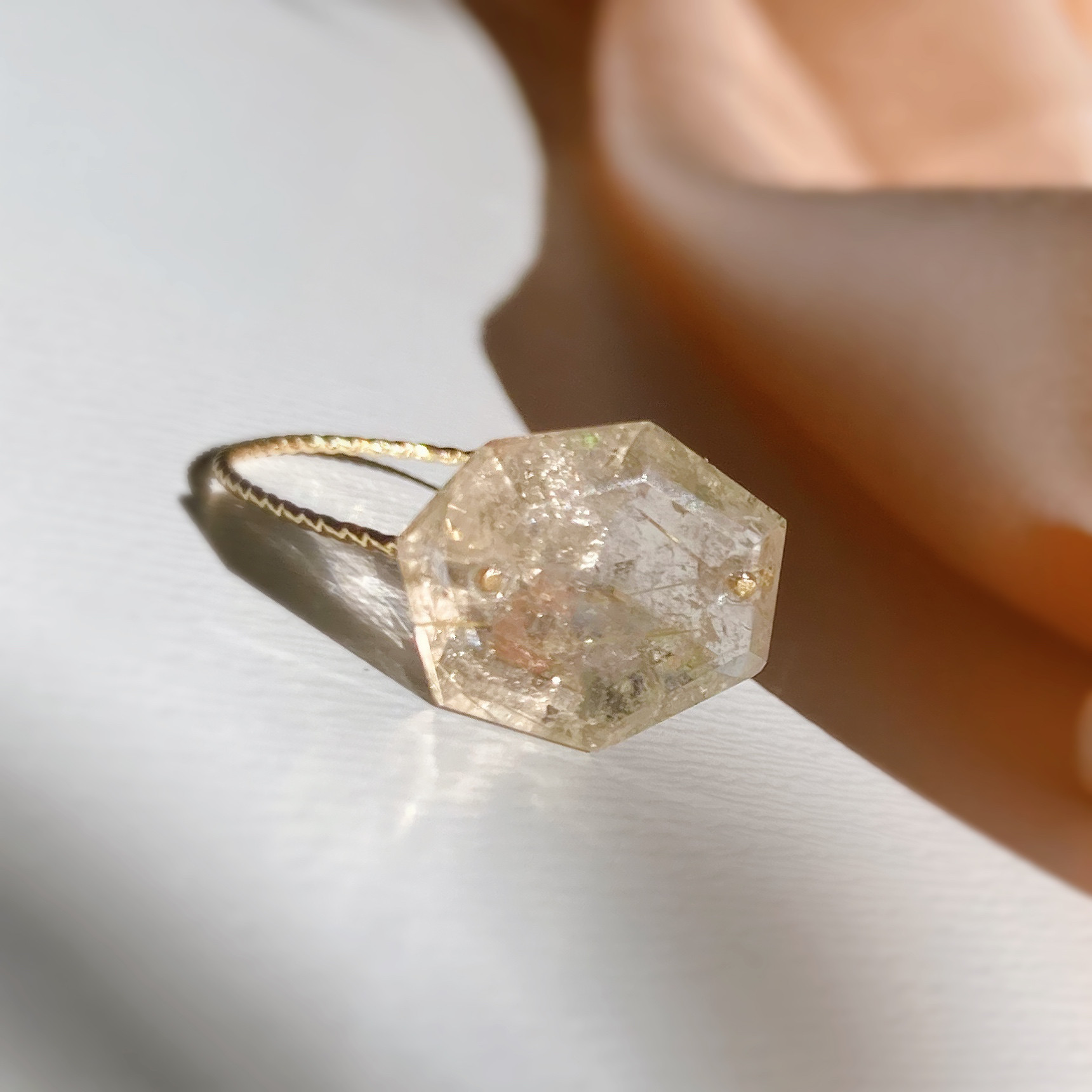 Prana candy gem✴︎ゴールデンルチルクォーツ✴︎k14gfリング