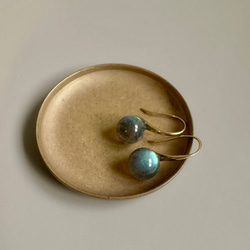 ラブラドライトドロップピアス/ 金具変更可（シルバー・イヤリング・ステンレス） 4枚目の画像