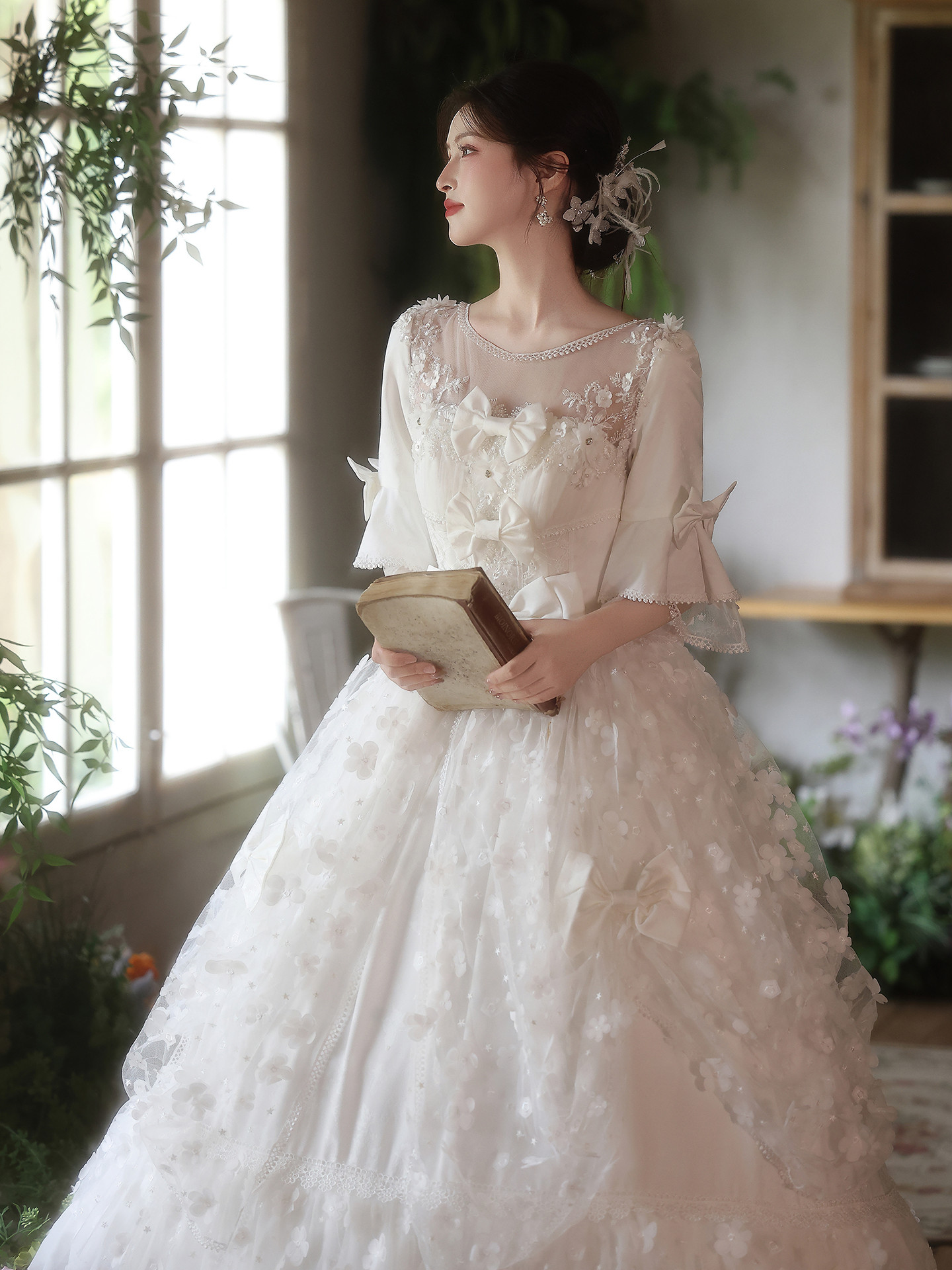 綺麗 白 ウェディングドレス おしゃれ プリンセス 可愛い パーティー 結婚式 花嫁 演奏会 前撮り 披露宴 A7051