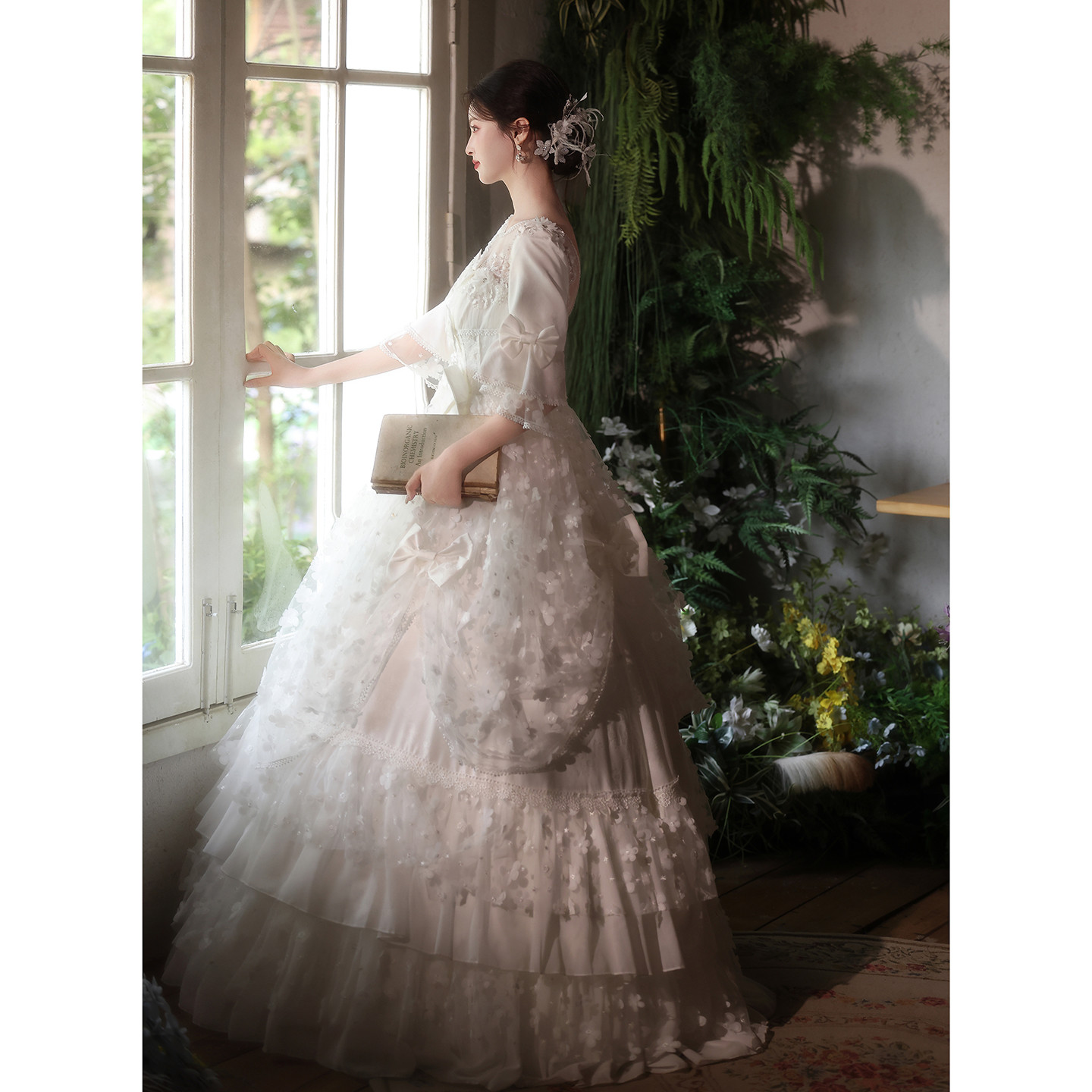 綺麗 白 ウェディングドレス おしゃれ プリンセス 可愛い パーティー 結婚式 花嫁 演奏会 前撮り 披露宴 A7051