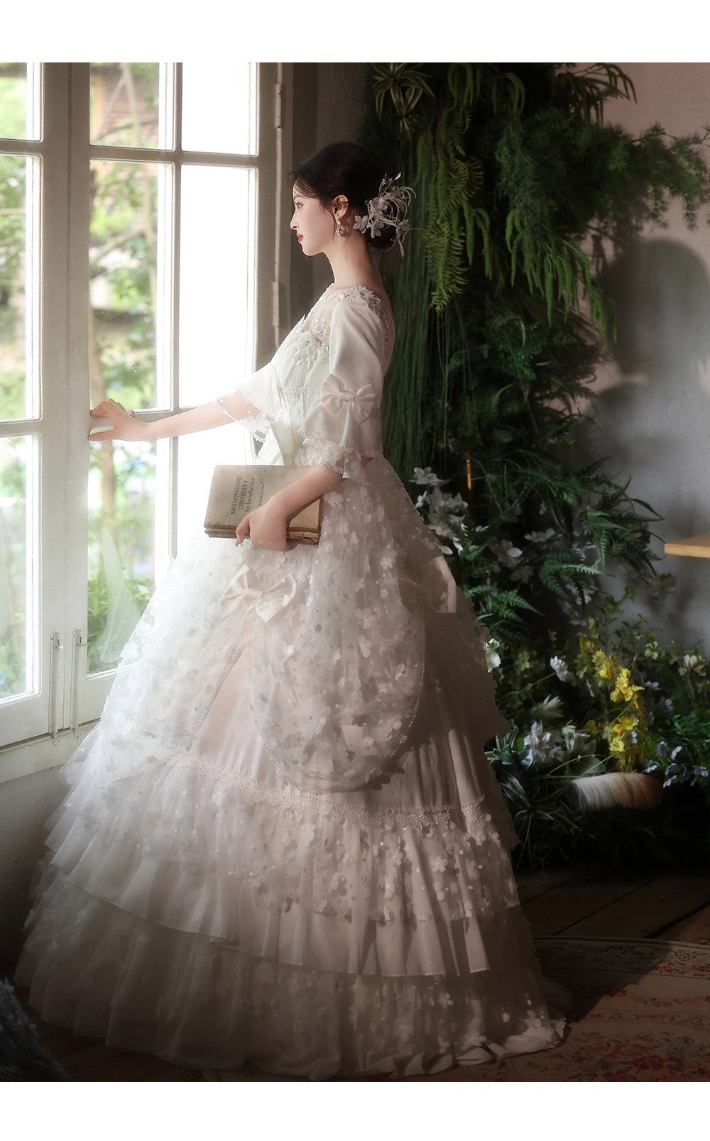 綺麗 白 ウェディングドレス おしゃれ プリンセス 可愛い パーティー 結婚式 花嫁 演奏会 前撮り 披露宴 A7051