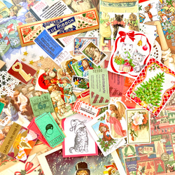 ⭐︎.。Merry Christmas (*´˘`*)♡ コラージュ素材（外国切手、クロモス、チケット、ポストカード等A 6枚目の画像