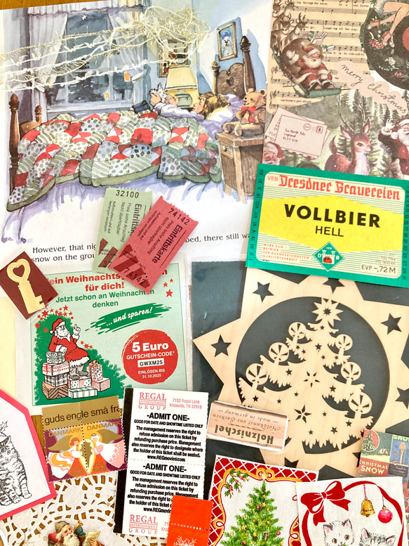⭐︎.。Merry Christmas (*´˘`*)♡ コラージュ素材（外国切手、クロモス、チケット、ポストカード等A 3枚目の画像