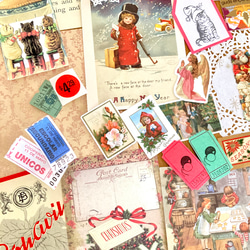 ⭐︎.。Merry Christmas (*´˘`*)♡ コラージュ素材（外国切手、クロモス、チケット、ポストカード等A 4枚目の画像