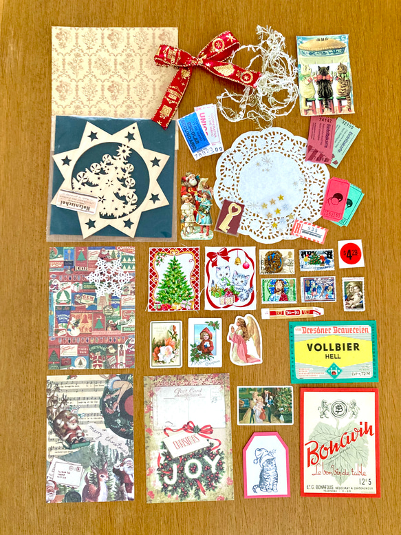 ⭐︎.。Merry Christmas (*´˘`*)♡ コラージュ素材（外国切手、クロモス、チケット、ポストカード等A 9枚目の画像