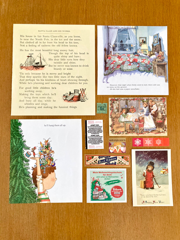⭐︎.。Merry Christmas (*´˘`*)♡ コラージュ素材（外国切手、クロモス、チケット、ポストカード等A 7枚目の画像