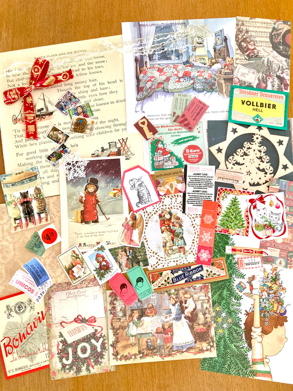 ⭐︎.。Merry Christmas (*´˘`*)♡ コラージュ素材（外国切手、クロモス、チケット、ポストカード等A 5枚目の画像