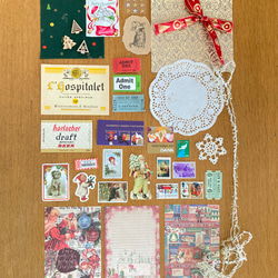 ⭐︎.。Merry Christmas (*´˘`*)♡ コラージュ素材（外国切手、クロモス、ポストカード、チケット等B 9枚目の画像