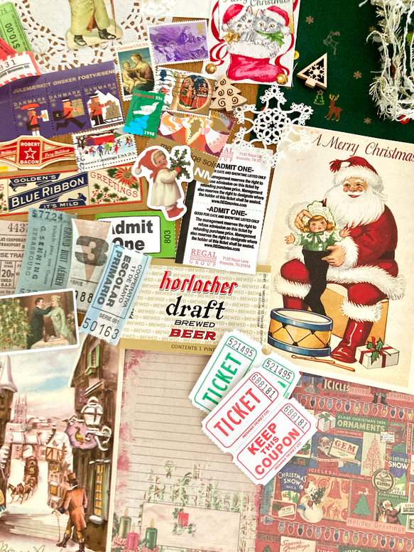 ⭐︎.。Merry Christmas (*´˘`*)♡ コラージュ素材（外国切手、クロモス、ポストカード、チケット等B 6枚目の画像