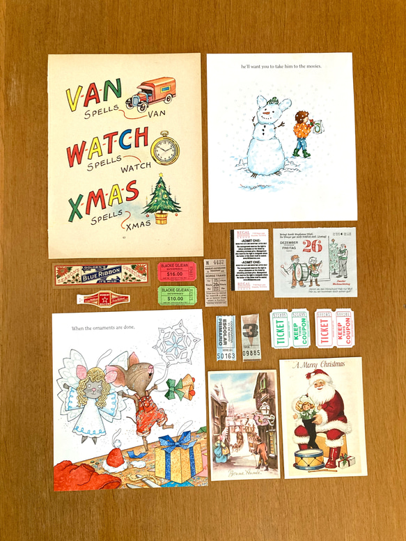 ⭐︎.。Merry Christmas (*´˘`*)♡ コラージュ素材（外国切手、クロモス、ポストカード、チケット等B 7枚目の画像