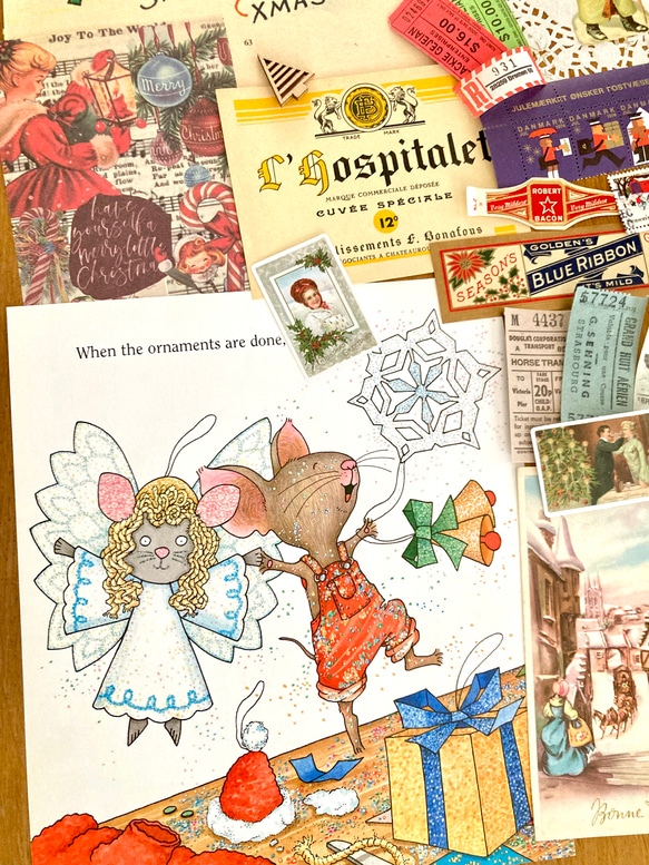 ⭐︎.。Merry Christmas (*´˘`*)♡ コラージュ素材（外国切手、クロモス、ポストカード、チケット等B 5枚目の画像