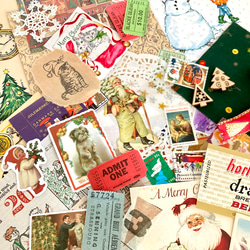 ⭐︎.。Merry Christmas (*´˘`*)♡ コラージュ素材（外国切手、クロモス、ポストカード、チケット等B 1枚目の画像