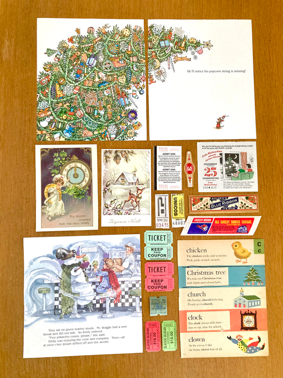 ⭐︎.。Merry Christmas (*´˘`*)♡コラージュ素材/海外のクロモス、チケット、切手、ポストカード等C 7枚目の画像