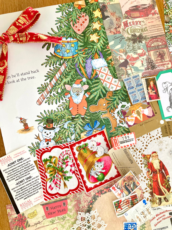 ⭐︎.。Merry Christmas (*´˘`*)♡コラージュ素材/海外のクロモス、チケット、切手、ポストカード等C 3枚目の画像