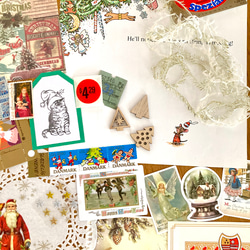 ⭐︎.。Merry Christmas (*´˘`*)♡コラージュ素材/海外のクロモス、チケット、切手、ポストカード等C 4枚目の画像