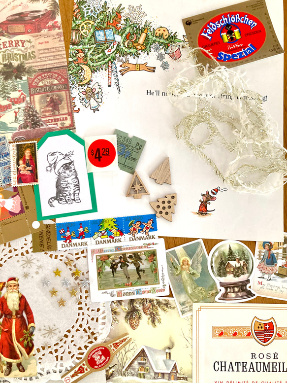 ⭐︎.。Merry Christmas (*´˘`*)♡コラージュ素材/海外のクロモス、チケット、切手、ポストカード等C 4枚目の画像