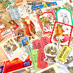 ⭐︎.。Merry Christmas (*´˘`*)♡コラージュ素材/海外のクロモス、チケット、切手、ポストカード等C 1枚目の画像