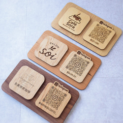 木材が選べる ロゴ、QRコード 木製看板 卓上看板 スタンド 7枚目の画像