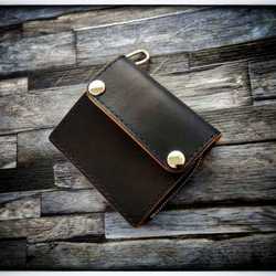 お札を折らず収納☆ コードバン ショート トラッカーウォレット