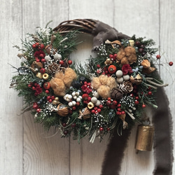 パンパスグラスとミモザのふあふあリース ミモザとパンパスグラスのふわふわリース 〜ドライフラワー〜 リース