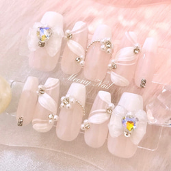 No.63 オーダー♡ リボン 花 バレエコア フレンチ ガーリー ジェル